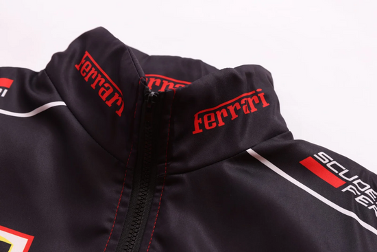 Ferrari Racing Printed Bomber Jacket - White Vintage Motorsport Streetwear