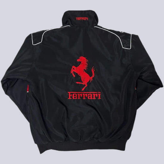 Vintage-style Ferrari bomber jacket in black