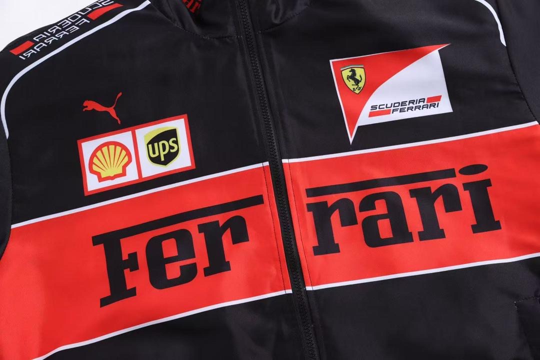Ferrari Motorsport Graphic Printed Jacket - Black Retro Streetwear