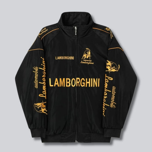 Lamborghini Embroidered Vintage Bomber Jacket – Classic Motorsport Look