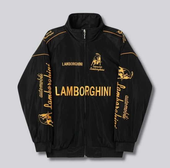 Lamborghini Embroidered Vintage Bomber Jacket – Classic Motorsport Look