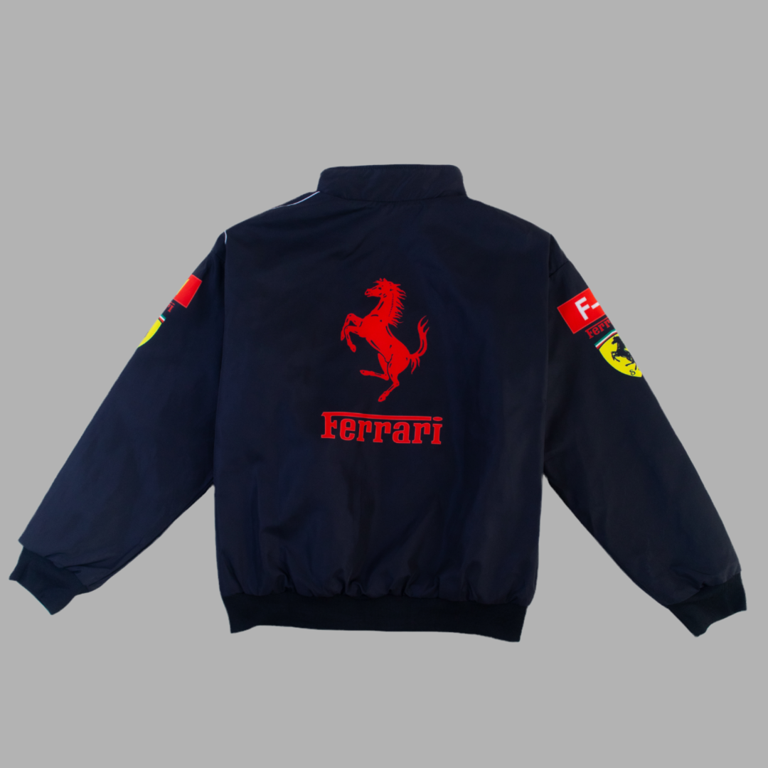 Ferrari Motorsport Graphic Printed Jacket - Black Retro Streetwear
