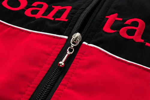 Mercedes & McLaren Racing Embroidered Bomber Jacket - Red & Black Vintage F1 Streetwear