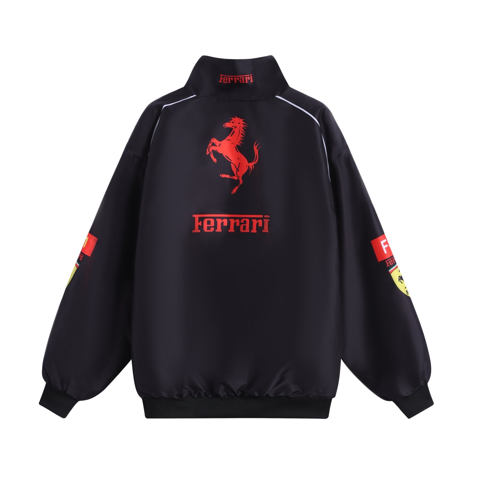 Ferrari Motorsport Graphic Printed Jacket - Black Retro Streetwear