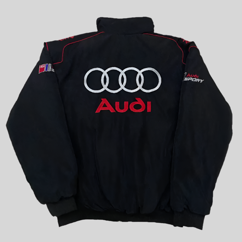 Audi Racing Embroidered Bomber Jacket - Vintage Motorsport Streetwear