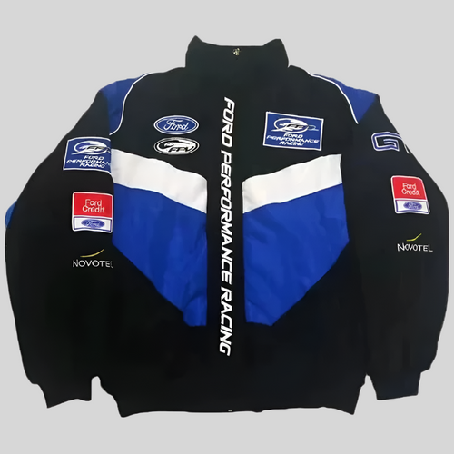 Ford NASCAR Embroidered Racing Bomber Jacket - Vintage Motorsport Streetwear