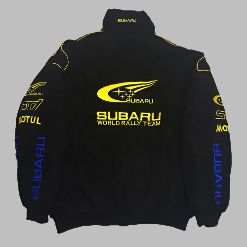 Subaru Racing Embroidered Bomber Jacket - Black Vintage JDM Streetwear